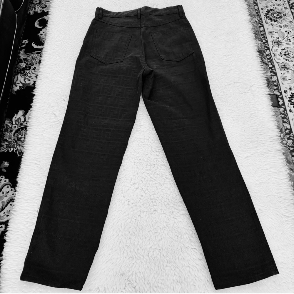 Fendi FF Logo Black High Rise Pants size EU 42 US 27-28 - Picture 4 of 15